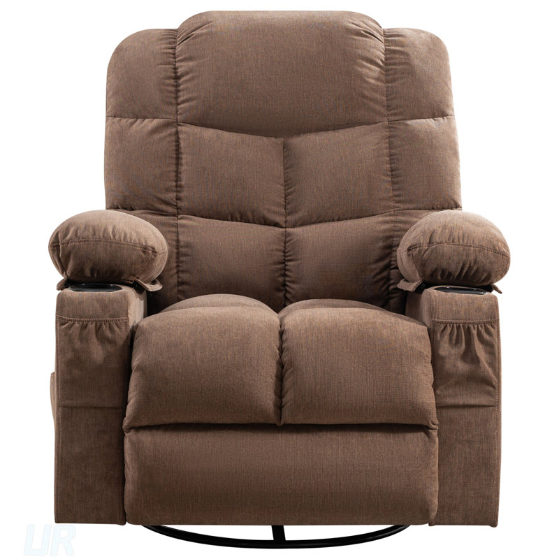 Fauteuil inclinable pivotant surdimensionné et massant avec chauffage lombaire et multiples fonctions pour un confort et une détente ultimes