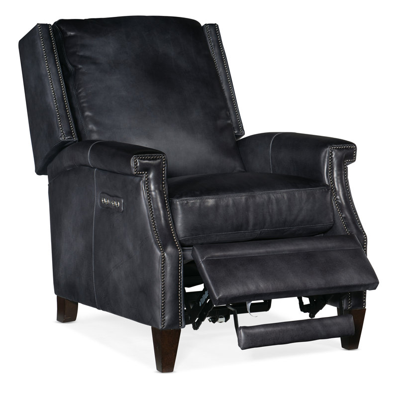 Checkmate Champion Blue Leather Handcrafted Recliner