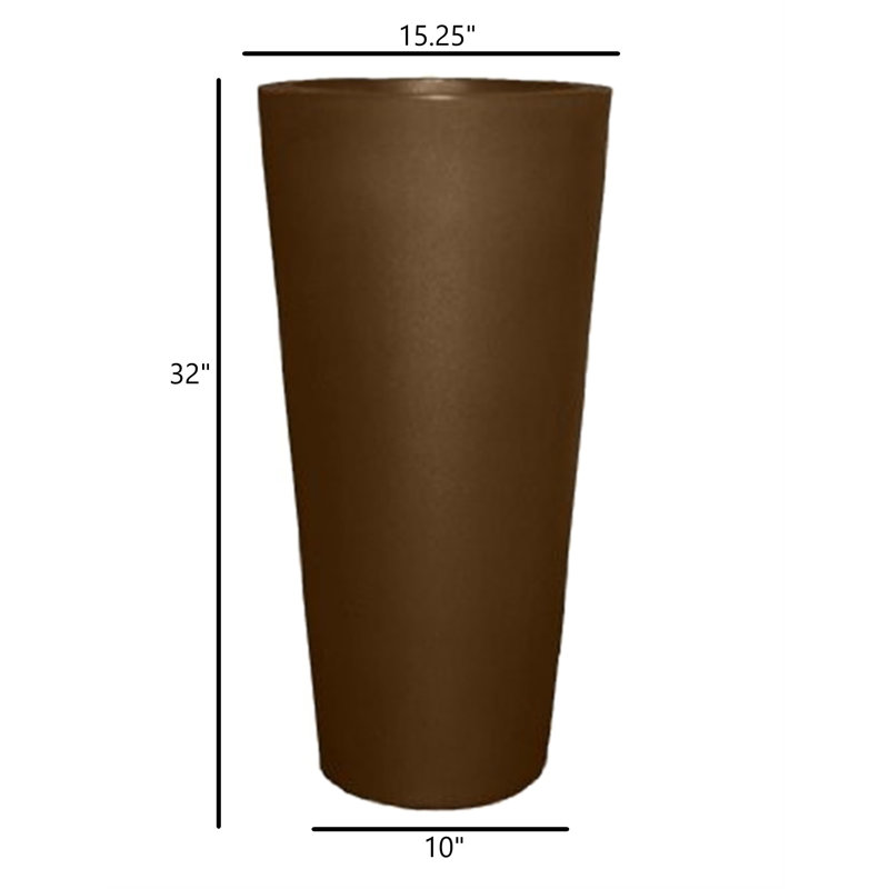 Queens Boulevard Pot Planter, Espresso, 32"H x 15.25"W x 15.25"D