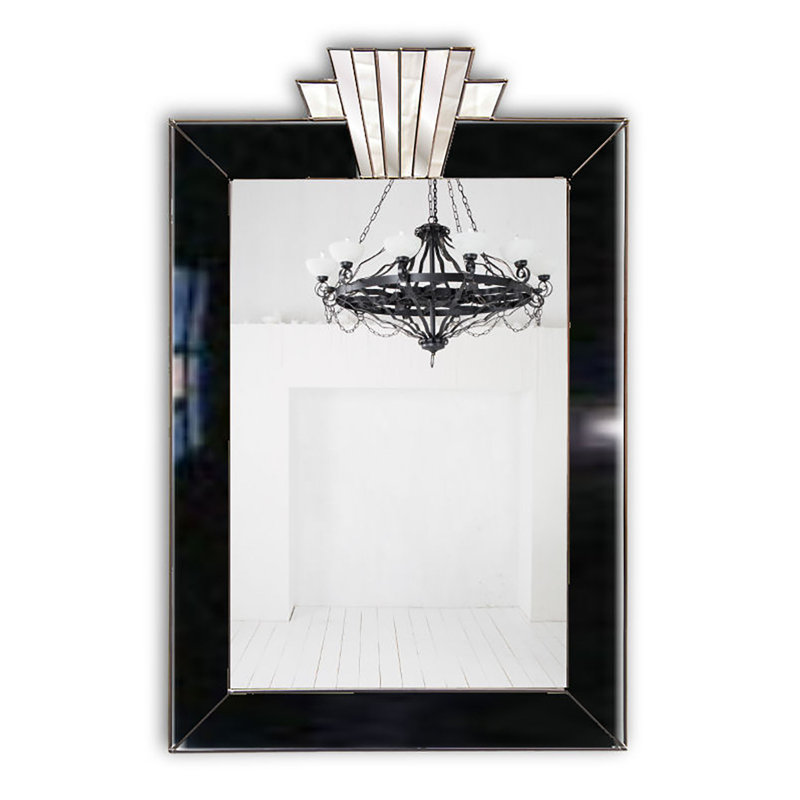 Roxana Flat Wall Mirror, Black