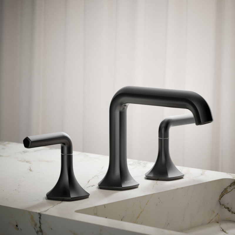 Occasion Sink with Straight Design Single Hole Bathroom Faucet with Drain Assembly, Matte Black