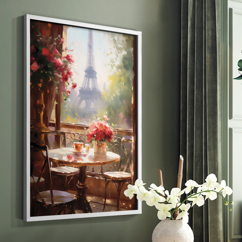 Paysages de la série Cccxx - reproduction encadrée de qualité supérieure - prête à être accrochée - aucun clou requis, Blanc