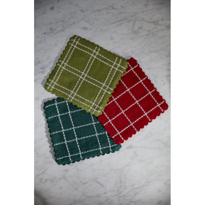 Serviette de cocktail Arly Spirit 6 po x 6 po, rouge