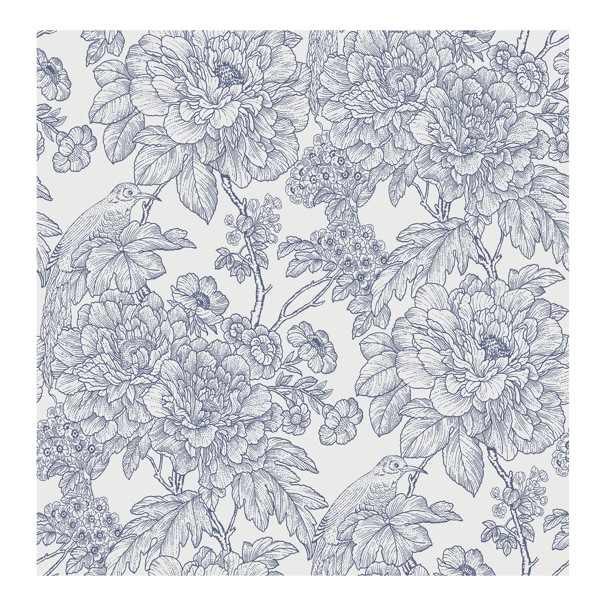 Viola Floral Wallpaper, Blue