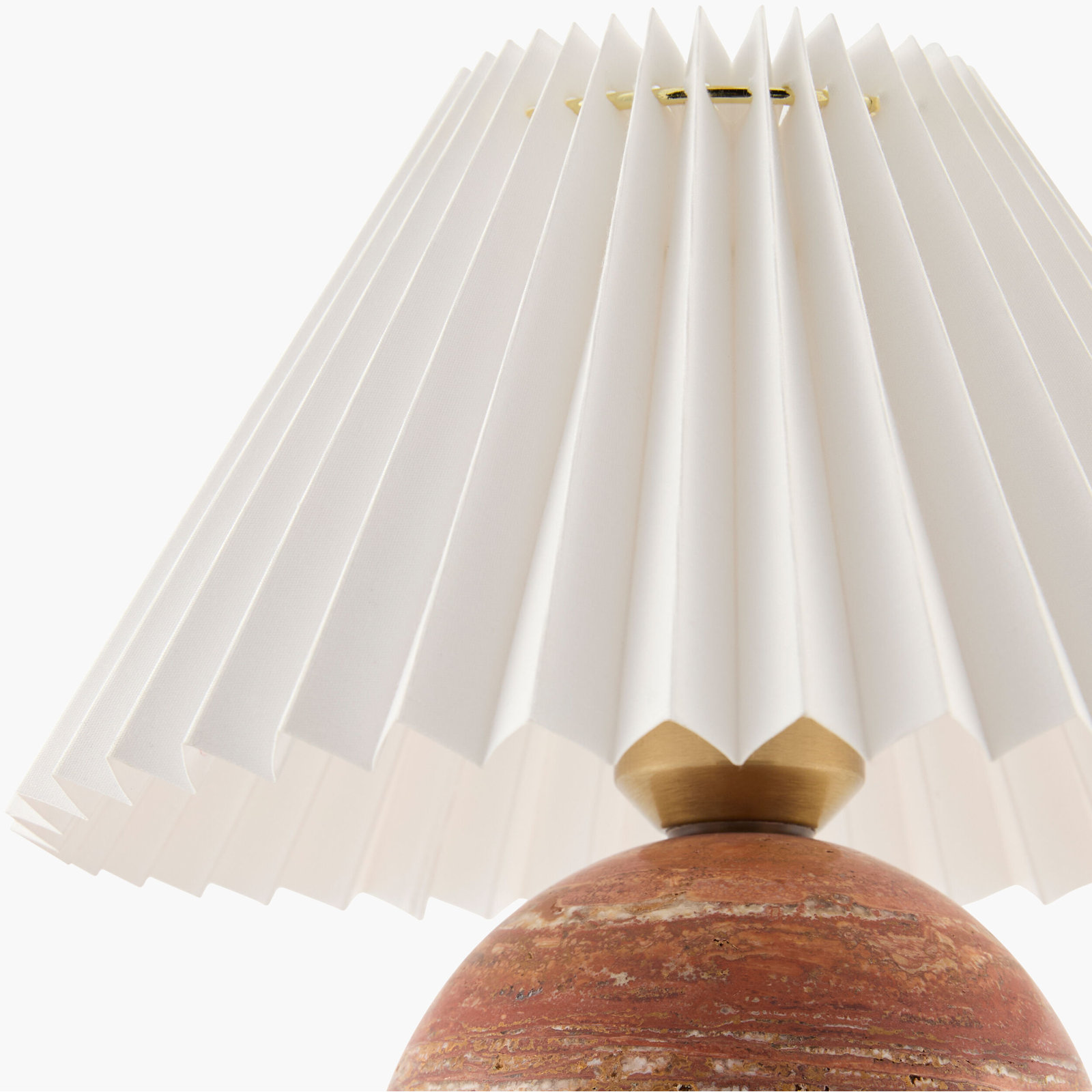 Chemise Travertine 10" Mini Table Lamp, Orange, Pleated Empire