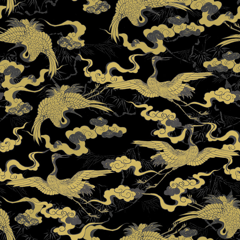 Yuki Osada Wallpaper Double Roll, Black/Gold