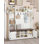 Arbre d'entrée, banc de ferme 6-en-1 avec banc de rangement pour chaussures et porte-manteau, mobilier de hall d'entrée avec 15 casiers et 5 crochets à trois crochets, rangement pour chaussures réglable