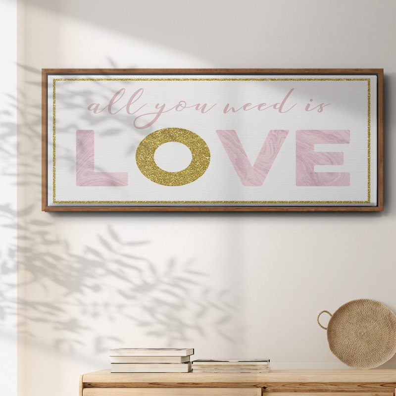 «All You Need is Love», toile encadrée, H 20 po x l 50 po
