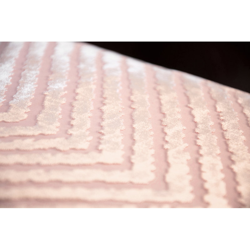 Chevron Velvet Pillow Cover & Insert, 22"H x 22"W, Blush