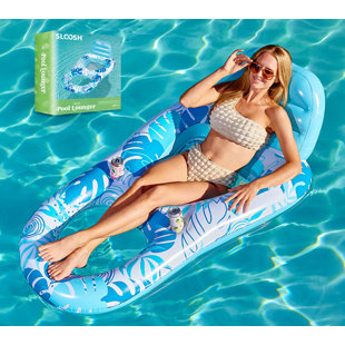 Chaise de piscine gonflable avec repose-pieds