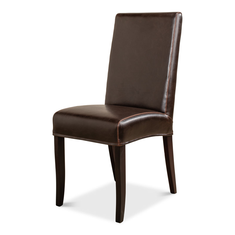 Prunty 19'' H Leather Upholstered Parsons Chair