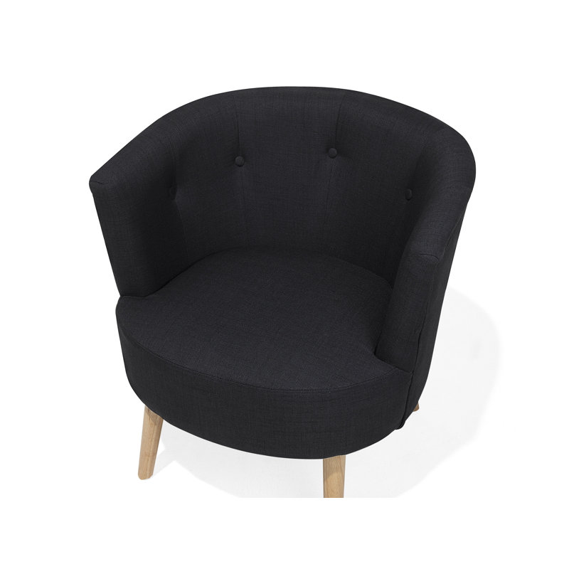 Stetson Upholstered Barrel Chair, Black