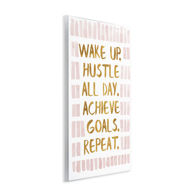 "Wake Up & Hustle", art mural sur bois par SD Graphics Studio, H 15 po x l 10 po