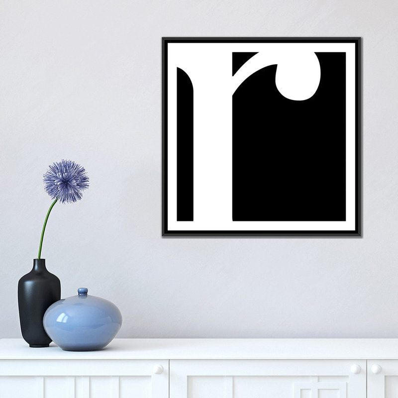 «The Type», art textuel sur toile en noir et blanc TOA61, Toile, H 18 po x l 18 po x P 1,5 po