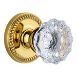 Grandeur Newport Rosette Double Dummy with Fontainebleau Crystal Door Knob