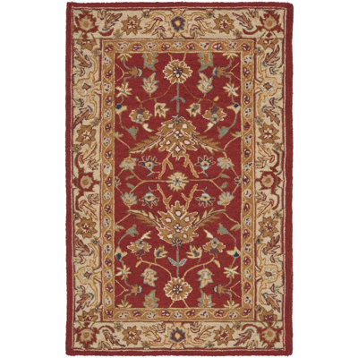 Hollander Hand-Hooked Wool Red Area Rug