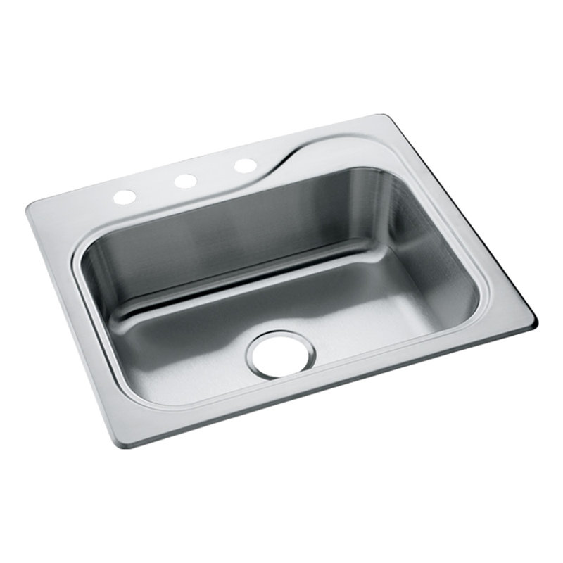Évier de cuisine à rebord et simple cuve à montage sur plan L 25 po x l 22 po Southhaven