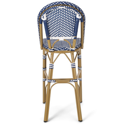 Paravent d'extérieur français de 2,79 cm (29,5 po), sarcelle foncé et blanc. Cadre en aluminium avec finition. Ajoutez une touche d'élégance à votre espace. Créez un coin détente.