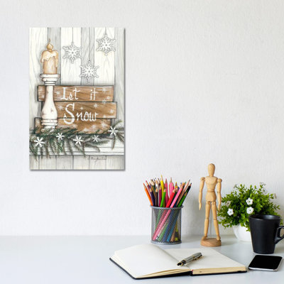 Let It Snow Snowflakes by Mary Anne June - Wrapped Canvas Print