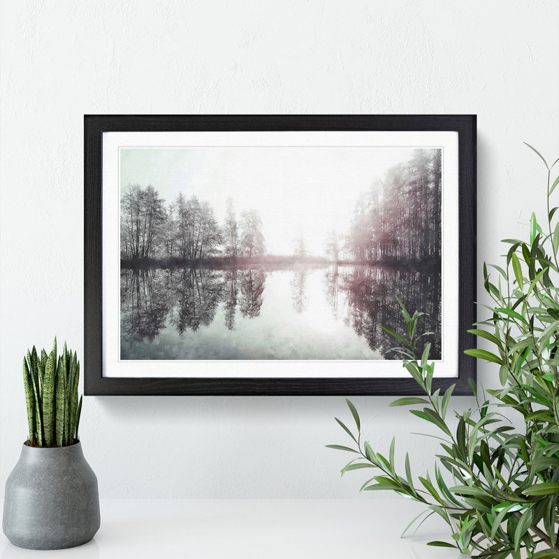 Foggy Sunrise in Germany - Picture Frame Graphic Art Print, 24cm H x 33cm W x 2cm D, Black Framed