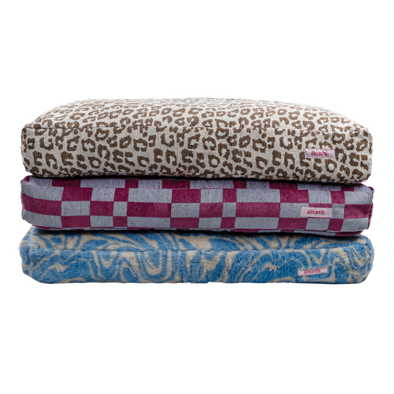 Medium Beige and Cream Polyester Bolster Pet Bed