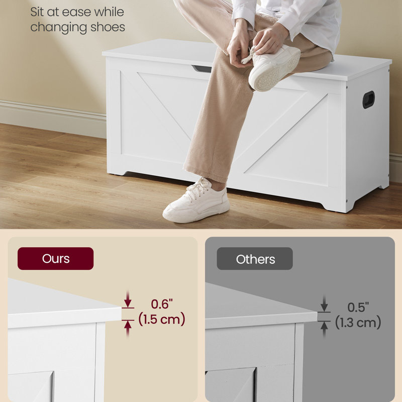 Storage Trunk With 2 Safety Hinges, White