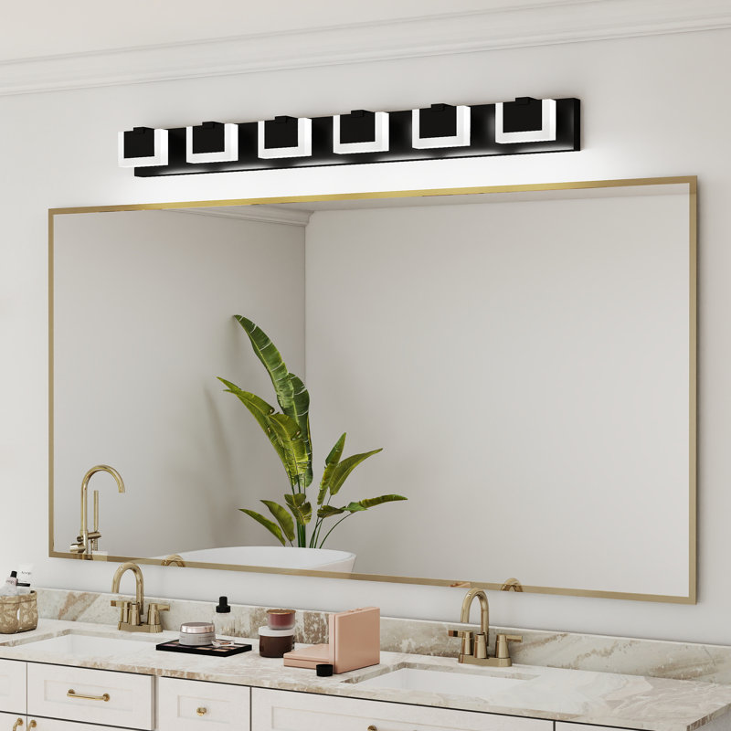 Luminaire de salle de bain moderne à DEL en fer noir écoénergétique pour salle de bain et espaces de vie