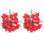 Bouquet de 12 tiges artificielles de 12 poinsettias artificielles, faux velours, poinsettia des fêtes