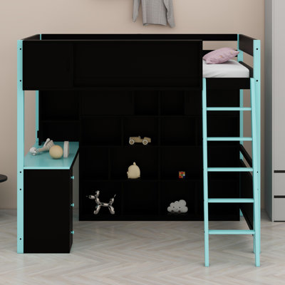 Wood Loft Bed With Desk