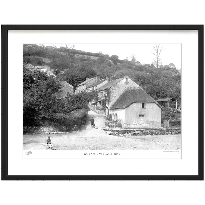 Golant, Village 1892 - Single Picture Frame Print, 45cm H x 60cm W x 2.3cm D