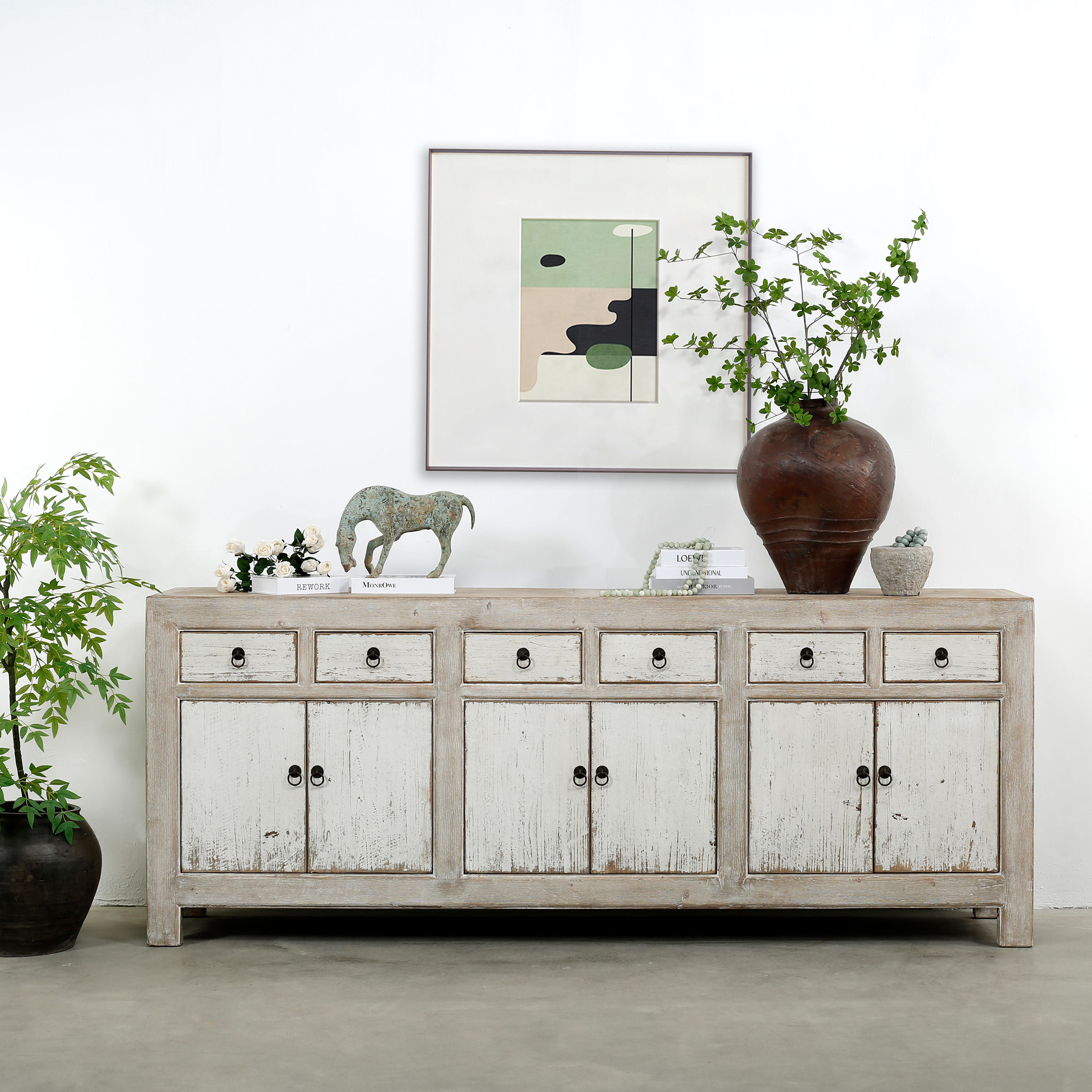 Lily\'s Living Shandong Ming 90.55\'\' Solid Wood Sideboard | Wayfair
