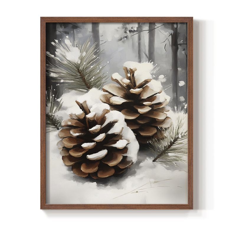 Art des Fêtes de Noël - série 2 - CCXIX, reproduction encadrée - bois massif, Noyer, H 15 po x l 12 po