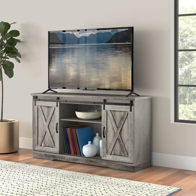 Romiah Unfinished TV Stand for TVs up to 65", Gray