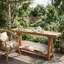 Table console étroite à structure en A, table de couloir en bois rustique pour petits vestibules