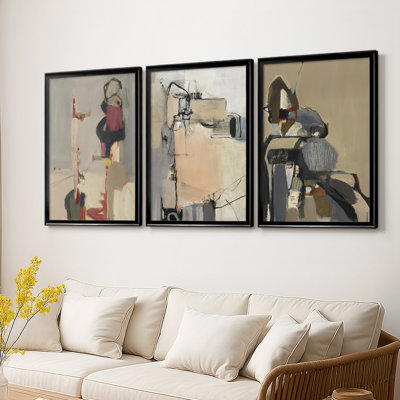 Landslide  -Custom Framed  Wrapped Gallery Canvas - 3 Pieces