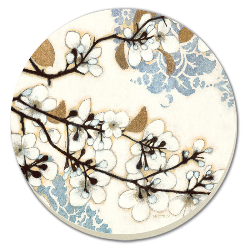 Sous-verre en pierre absorbant dogwood branch