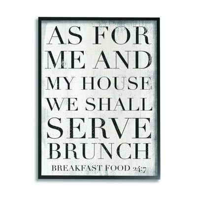 «Shall Serve Brunch Funny Family Kitchen Word Design», reproduction d'art textuel sur toile