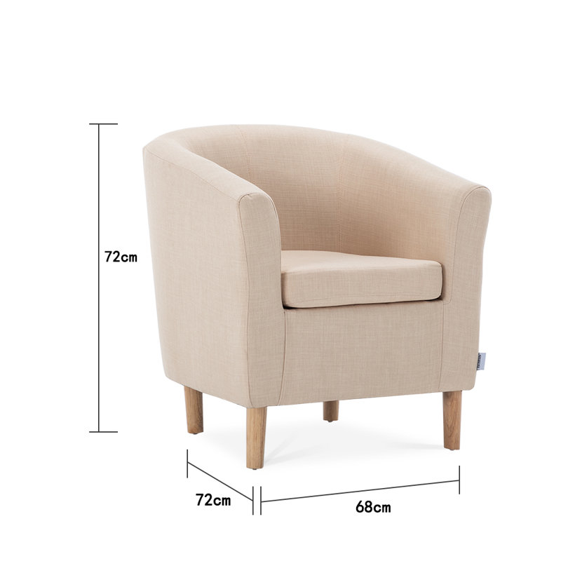 Twickenham Upholstered Barrel Chair, Beige