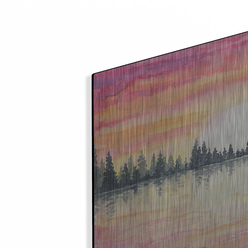  «Sunrise Tree Line» par Anika Goodhue, art mural en métal, 16 po x 12 po, H 12 po x l 16 po