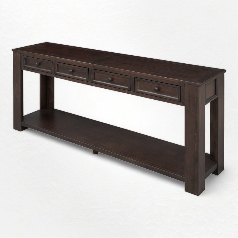 Hagberg Console Table Sofa Table with Storage Drawers and Bottom Shelf for Entryway Hallway,Entryway Table, Brown