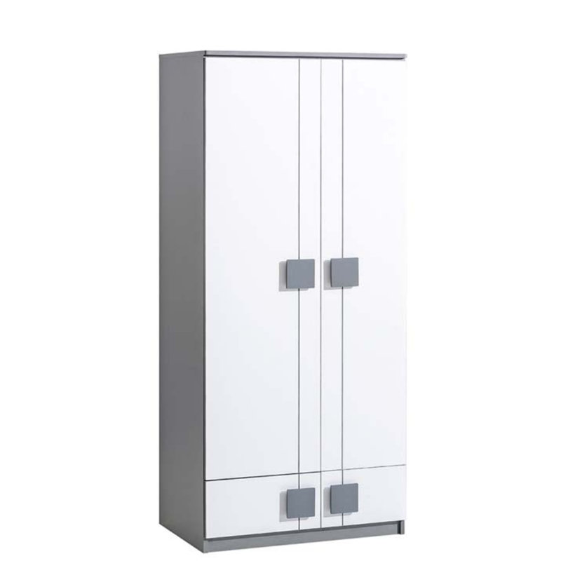 Edmona 2 Door Solid + Manufactured Wood Wardrobe, Anthracite