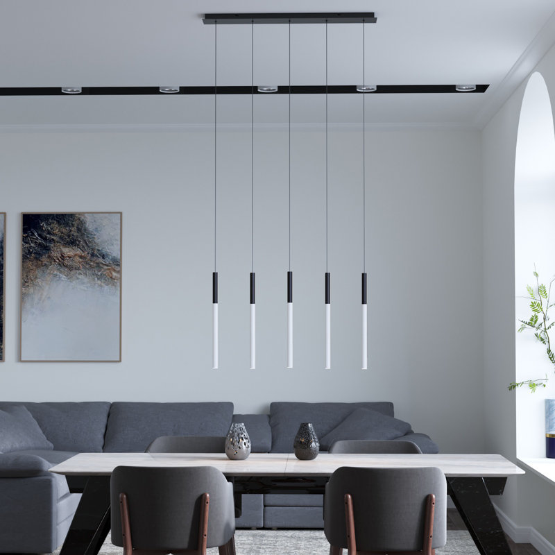 Baileyton 5 - Light Kitchen Island Pendant, Black Top/White