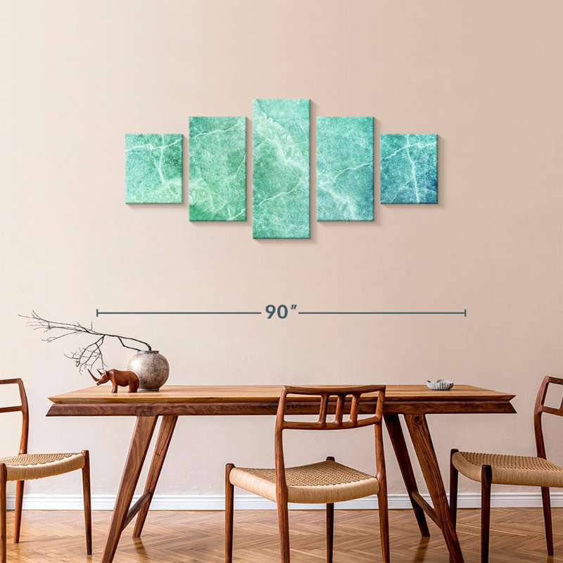 Green Quartz Glaser, H 34 po x l 74 po