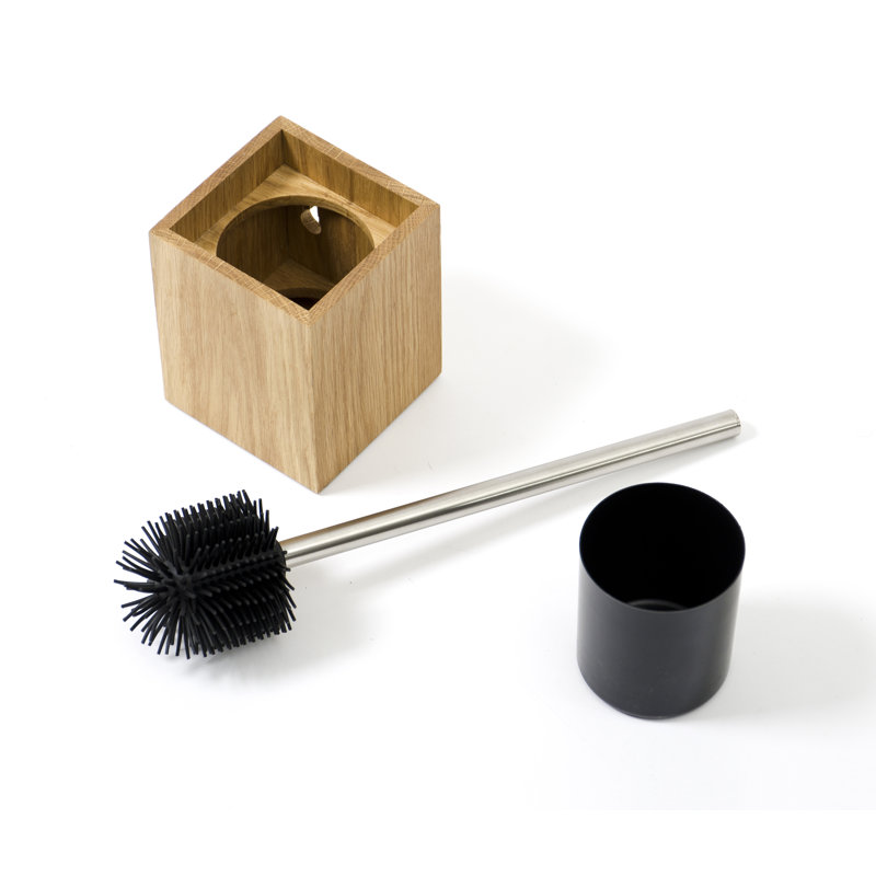 Ashford Free-Standing Toilet Brush and Holder, Oak