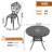 5-Piece Round Table Outdoor Cast Aluminum Dining Set, Compact Size Chair (Seat Width:15.35")A Patio and Terrace Essential-265976406