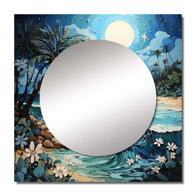 Geirlaugur - Palms & Palm Trees Large Square Mirror For Wall Art Decor, 23" x 23"