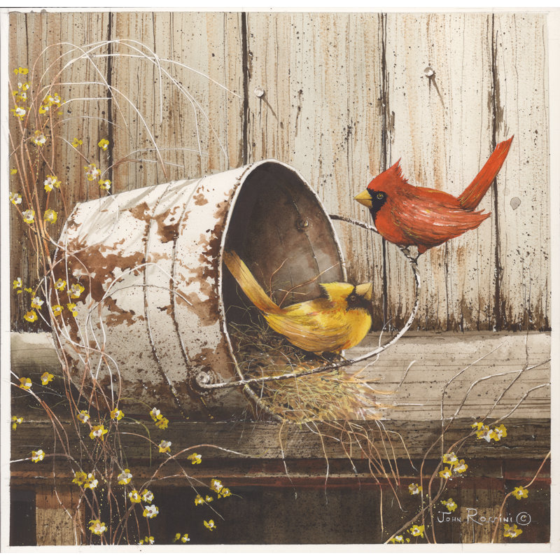 " Playing Around " by John Rossini, 20" H x 20" W, No, Maple Framed Canvas