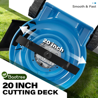 Gas Powered Push Lawnmower, 20-inch Cutting Deck, 144cc 4-stroke Engine, 2-in-1 Function (side Discharge/mulching), Lightweight For Small Yards Under 1/4