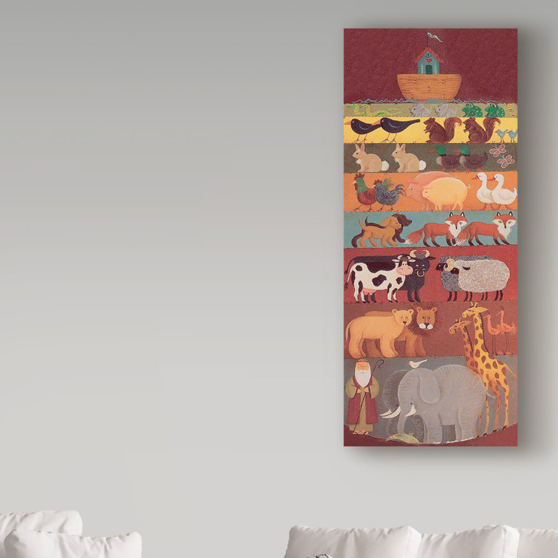 « filling the ark », art sur toile, H 24 po x l 10 po x P 2 po