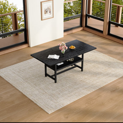 71'' Modern Dining Table With Storage Shelf, Large Kitchen Table With Metal Frame, Contemporary Dinner Table For Dining Room & Kitchen